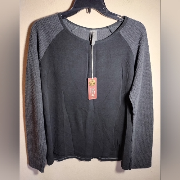New Xcvi Top Thermal Style Color Block Boho Lagenlook Minimalist - Picture 1 of 16